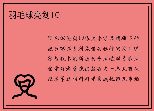 羽毛球亮剑10